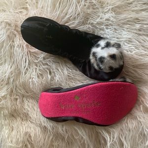 Kate spade black silk slippers. Never worn